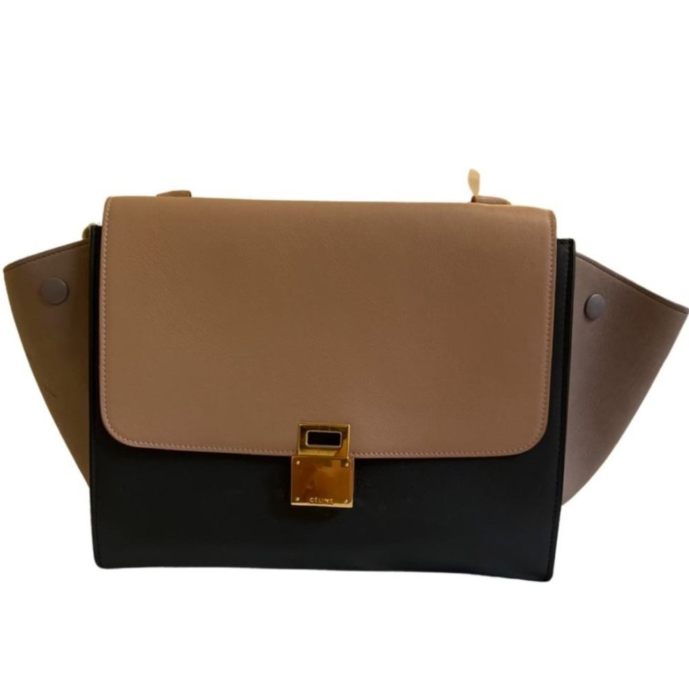 AUTHENTIC Celine Small Tricolor Trapeze Bag